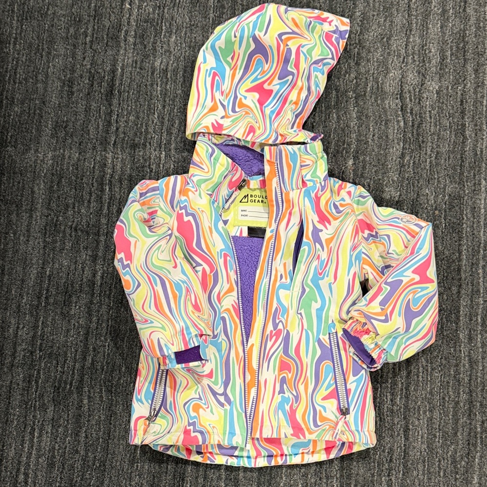 Colorful Swirl Patterned ski Jacket